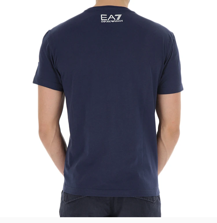 商品Emporio Armani|Emporio Armani 安普里奥 阿玛尼 男士深蓝色LOGO印花图案短袖T恤 3ZPT39-PJ30Z-1554,价格¥480,第6张图片详细描述
