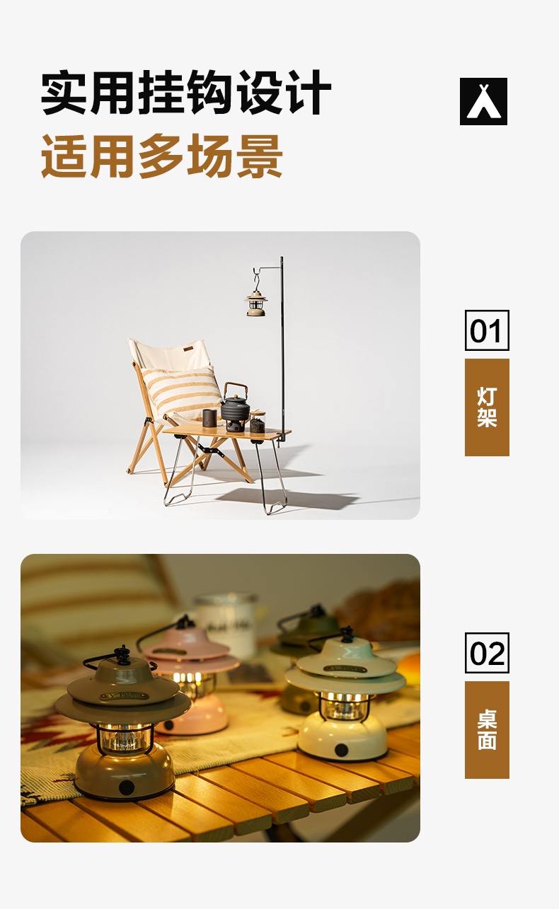 商品[国内直发] MobiGarden|复古星愿营灯 户外露营帐篷灯LED电池灯复古氛围移动营地灯,价格¥157,第18张图片详细描述