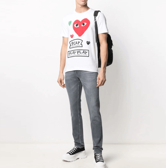 商品Comme des Garcons|CDG PLAY 爱心印花短袖T恤 男款（香港仓发货）,价格¥736,第1张图片详细描述