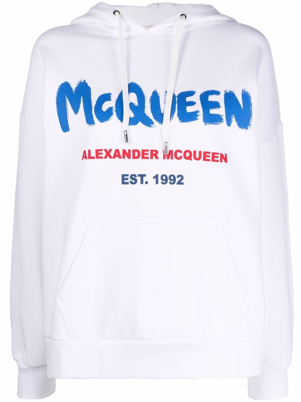 商品Alexander McQueen|ALEXANDER MCQUEEN 女士白色棉质连帽卫衣 674882-QZAD5-0938,价格¥3043,第1张图片详细描述