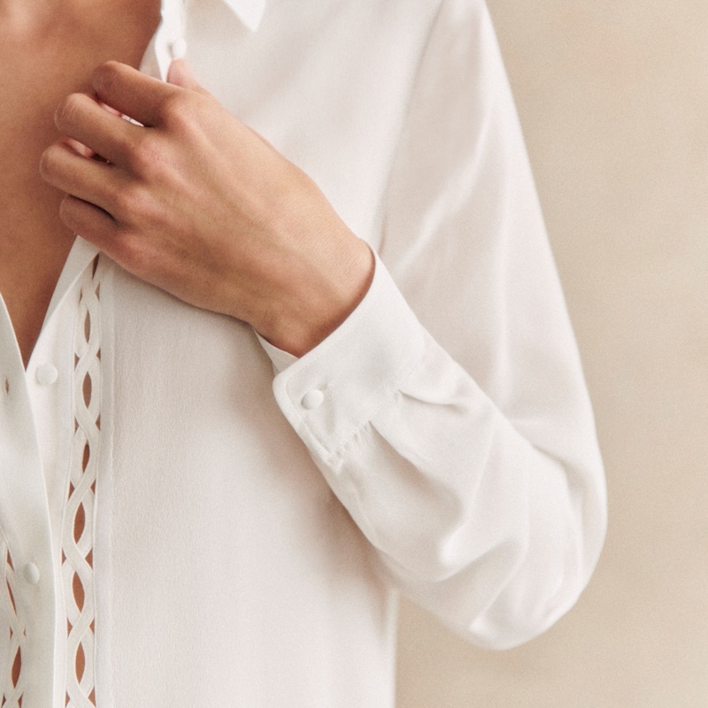 商品SEZANE|Sezane 女士奶油色真丝衬衫,价格¥990,第2张图片详细描述