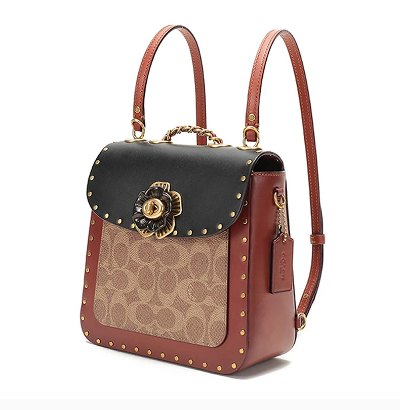 商品Coach|COACH(专柜)  女士拼色小牛皮双肩包 C2463B4NQ4 ,价格¥1492,第6张图片详细描述