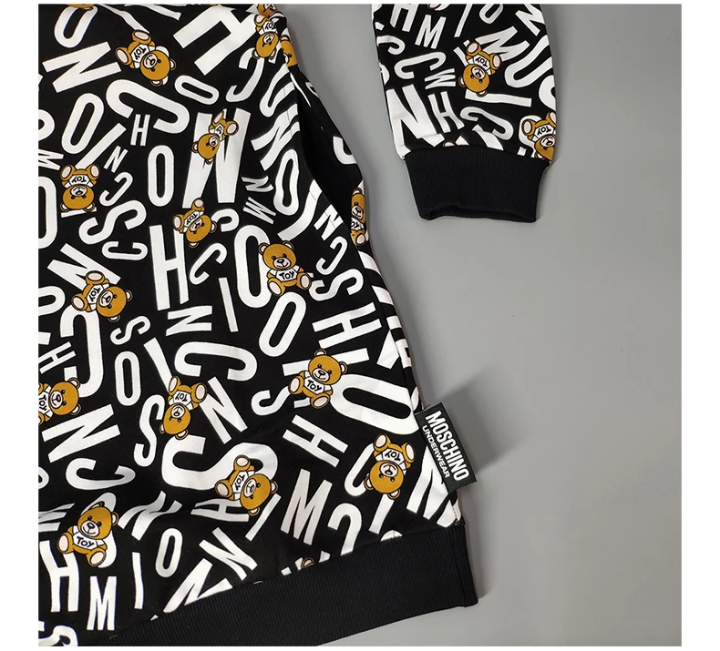 商品Moschino|MOSCHINO 女士黑色棉质长款卫衣 ZT1718-9005-1555,价格¥488,第7张图片详细描述