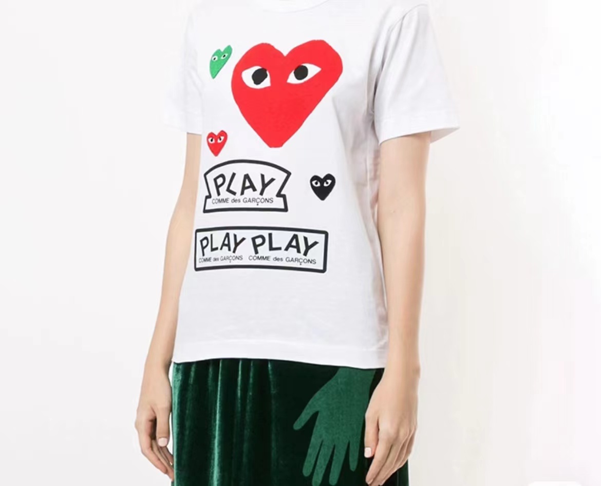 商品Comme des Garcons|红色爱心短袖女款白色AZ-T279-051（澳门仓发货）,价格¥933,第5张图片详细描述