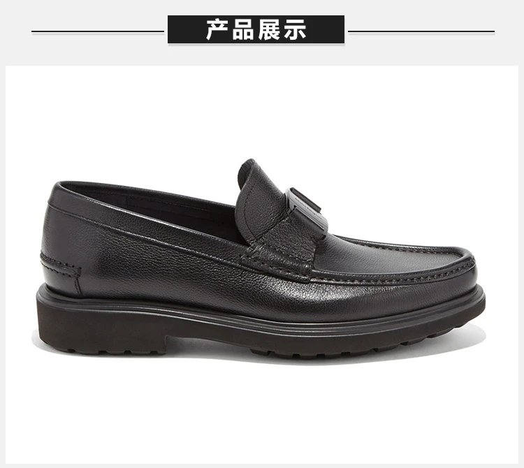 商品Salvatore Ferragamo|Salvatore Ferragamo 菲拉格慕 男士黑色VARA扣饰休闲乐福鞋 02-9390-673838,价格¥2855,第4张图片详细描述
