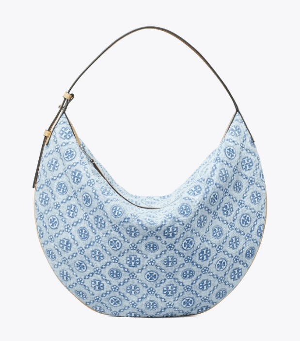 商品Tory Burch|汤丽柏琦T Monogram  撞色压花女士单肩新月包（香港仓发货）,价格¥4476,第8张图片详细描述