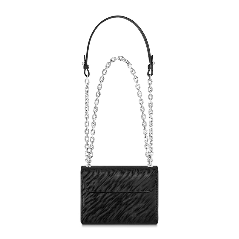 商品Louis Vuitton|预售10天 Louis Vuitton/路易威登 经典款TWIST系列 女士小号黑色水波纹牛皮革旋转徽标银扣翻盖开合单肩斜挎链条包 M80836,价格¥28309,第3张图片详细描述