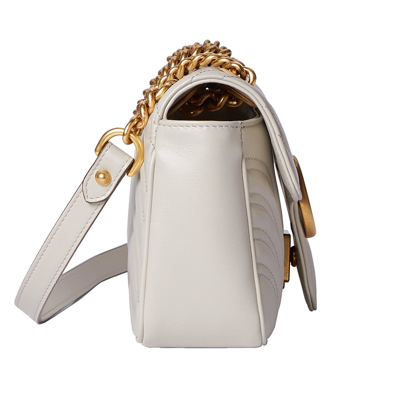 商品Gucci|古驰 马蒙系列女士迷你浅灰色人纹绗缝皮革单肩包 ‎446744AABZC1712,价格¥16705,第14张图片详细描述