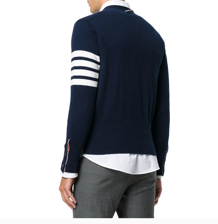 商品[国内直发] Thom Browne|THOM BROWNE 海军蓝色男士针织衫/毛衣 MKC001A-00011-415,价格¥11913,第6张图片详细描述
