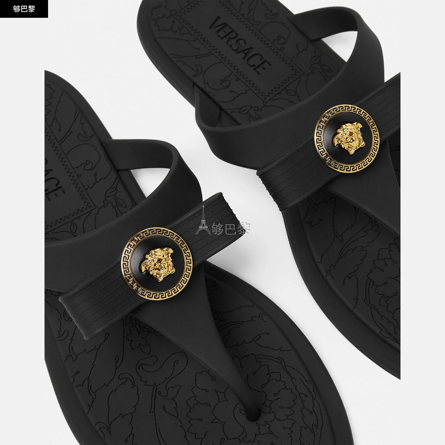 商品Versace|【预售】 范思哲 25春夏 女士 拖鞋 Gianni Ribbon凉鞋 1018789-1A10983_1B00V ,价格¥3637,第6张图片详细描述