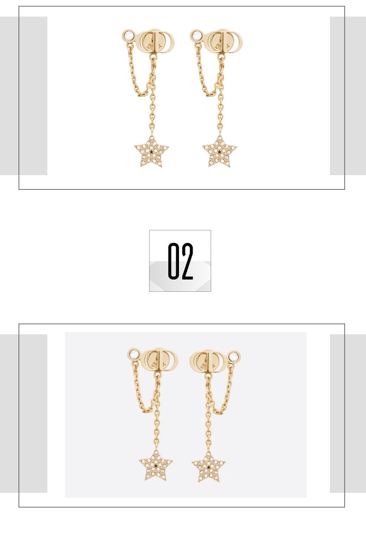 商品Dior|DIOR 迪奥 PETIT CD 耳环 CD标志 星星吊饰 E1282 七夕情人节礼物 送女友,价格¥4941,第3张图片详细描述