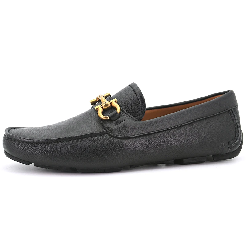 商品Salvatore Ferragamo|SALVATORE FERRAGAMO 男鞋黑色牛皮商务休闲皮鞋 0582753,价格¥2402,第1张图片详细描述