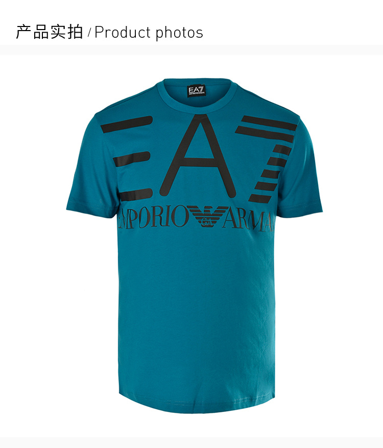 商品Emporio Armani|Emporio Armani 安普里奥 阿玛尼 EA7男士短袖T恤蓝色 3GPT06-J02Z-1522,价格¥429,第6张图片详细描述