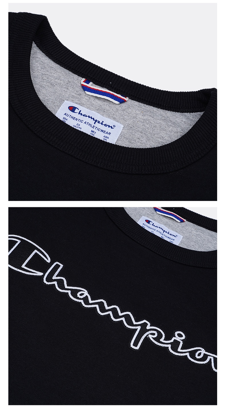 商品CHAMPION|冠军 男士印花草写logo纯色加绒圆领卫衣 GF88H-Y07974,价格¥213,第7张图片详细描述