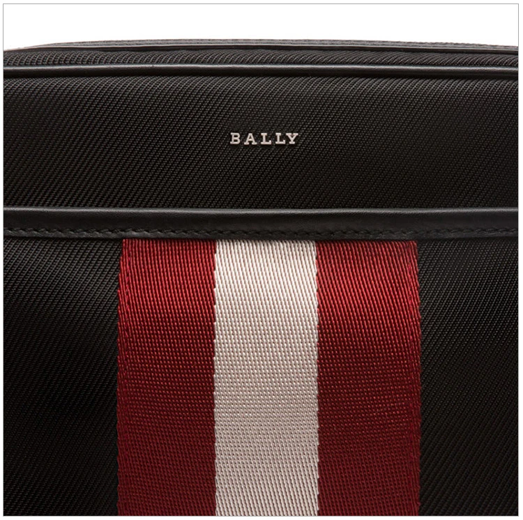 商品[国内直发] Bally|Bally 巴利 黑色尼龙拼皮革边饰男士挎包 6220464,价格¥973,第7张图片详细��描述