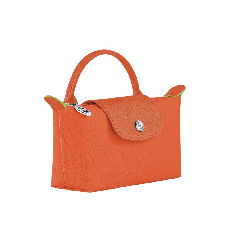 商品Longchamp|现货LONGCHAMP/珑骧 女士灰色帆布银色五金按扣拉链开合手提化妆包,价格¥675,第11张图片详细描述