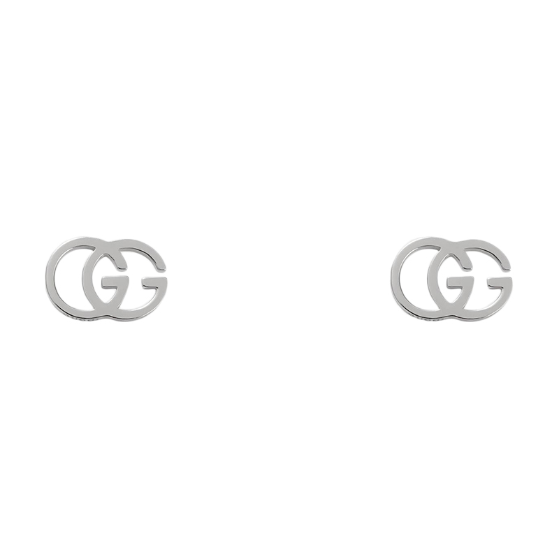 商品Gucci|GUCCI/古驰 经典款18K金白金双G耳钉,价格¥5594,第5张图片详细描述