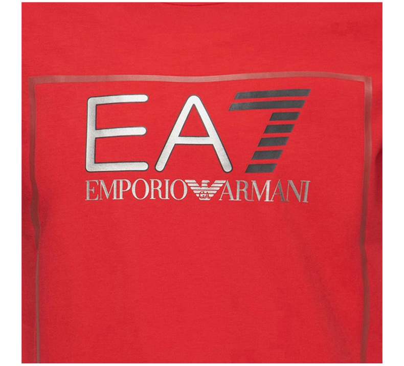 商品Emporio Armani|Emporio Armani 安普里奥 阿玛尼 男士红色棉质氨纶混纺经典LOGO款圆领短袖T恤 6GPT09-J20Z-1450,价格¥421,第11张图片详细描述