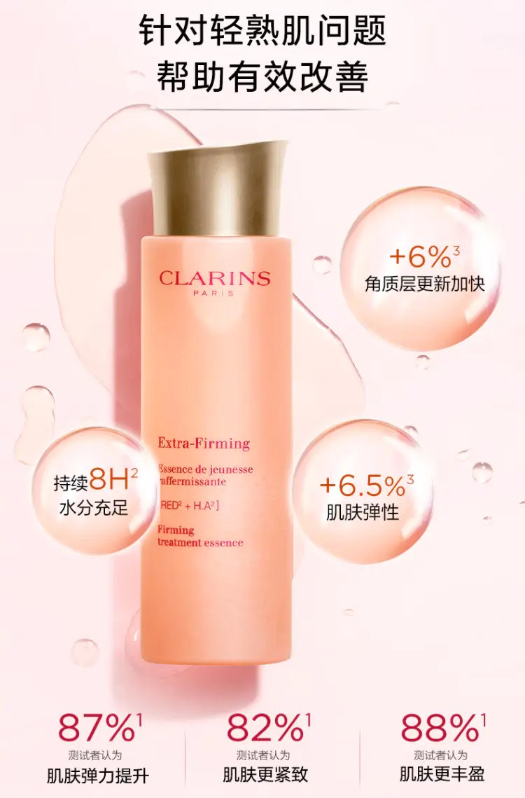 商品Clarins|娇韵诗焕颜紧致分龄精华水弹簧水50ml/200ml焕活紧致弹润饱满【香港直邮】,价格¥63,第4张图片详细描述