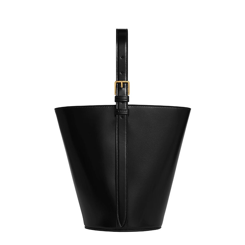 商品Celine|【包税】CELINE/赛琳 22新款SEAU系列 女士黑色小牛皮金色凯旋扣单肩包水桶包199913BF4.38NO,价格¥16358,第3张图片详细描述