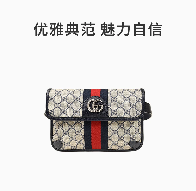 商品[国内直发] Gucci|GUCCI 拼色女士腰包 674081-96IWN-4076,价格¥9008,第1张图片详细描述