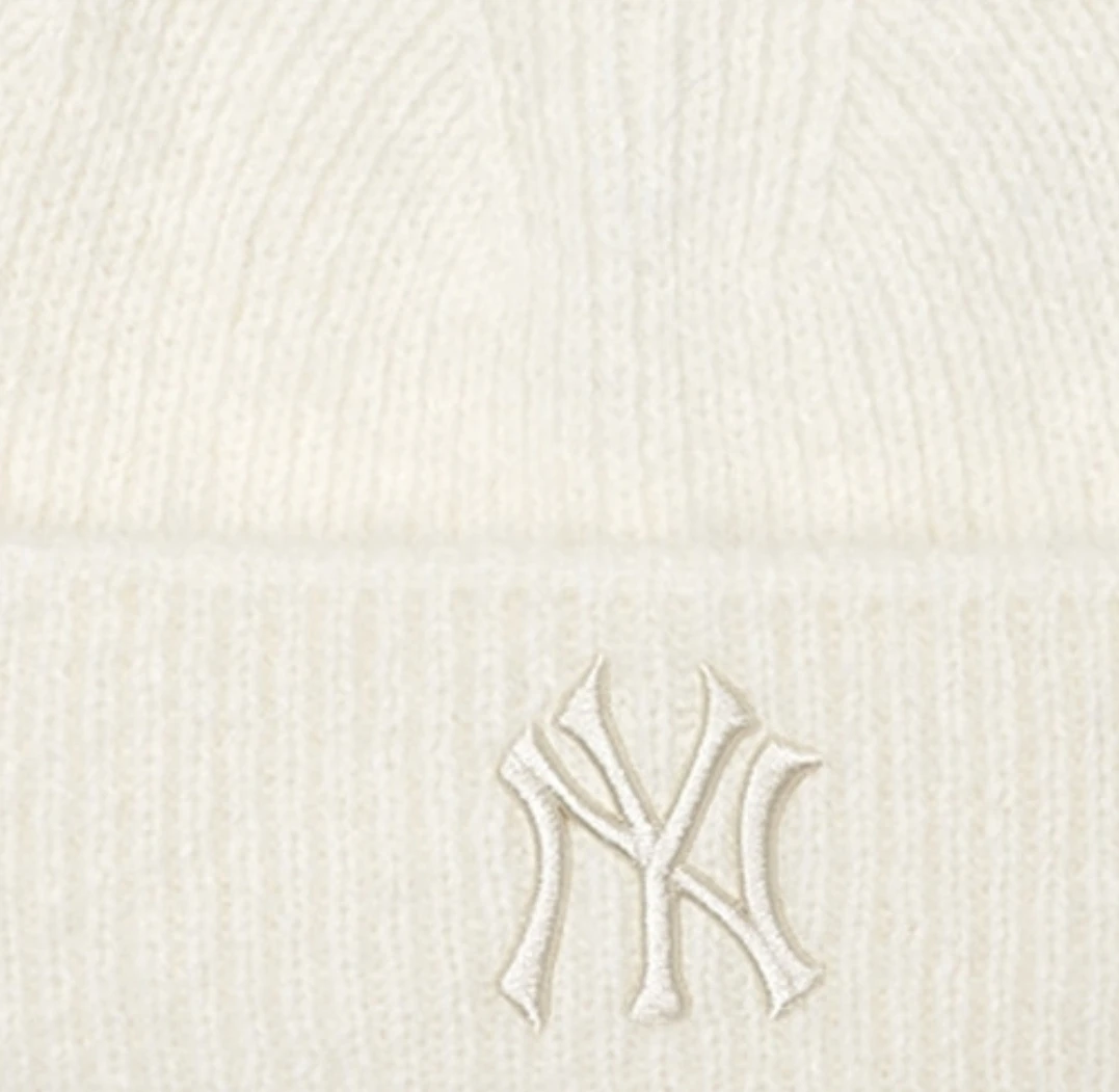 商品MLB|【享贝家】（国内现货-LY）MLB 纽约洋基队 时尚休闲螺纹针织 绒线帽 男女同款 白色 3ABNMF226-50CRS,价格¥323,第3张图片详细描述