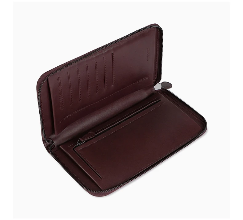 商品[国内直发] Bottega Veneta|BOTTEGA VENETA 男士红褐色编织皮革拉链长款钱包 169730-V4651-5023,价格¥2939,第8张图片详细描述