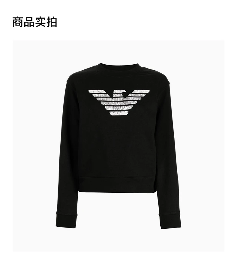 商品Emporio Armani|EMPORIO ARMANI 黑色女士卫衣/帽衫 6K2M8Z-2J49Z-0999,价格¥934,第4张图片详细描述