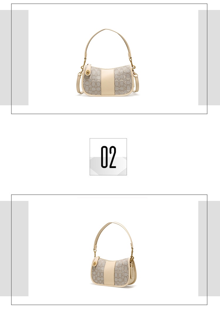 商品[国内直发] Coach|COACH 小号女士织物配皮单肩手提包 C0721B4SHG,价格¥2226,第2张图片详细描述