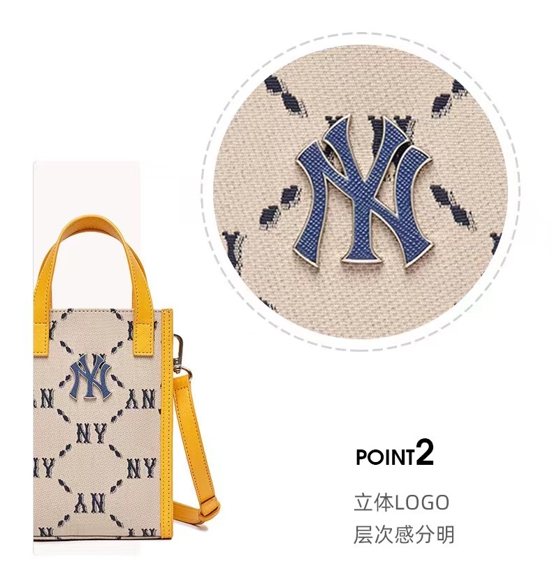 商品[国内直发] MLB|【官方防伪验证 国内发】MLB官方 许佳琪同款男女复古老花斜挎包NY时尚便携潮22年春季新款 3ACRH012N,价格¥359,第5张图片详细描述