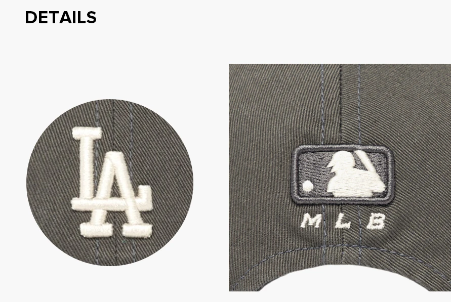 商品MLB|【享贝家】ZY- MLB 复古软顶LA小标棒球帽 遮阳鸭舌帽 男女同款 炭灰色 3ACP7701N-07CGS,价格¥184,第7张图片详细描述