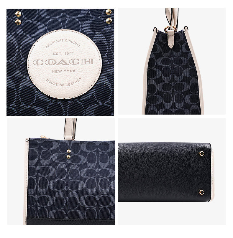 商品[国内直发] Coach|COACH 奥莱款中号女士帆布配皮单肩斜挎手提包 C2826IMDEI,价格¥2696,第8张图片详细描述