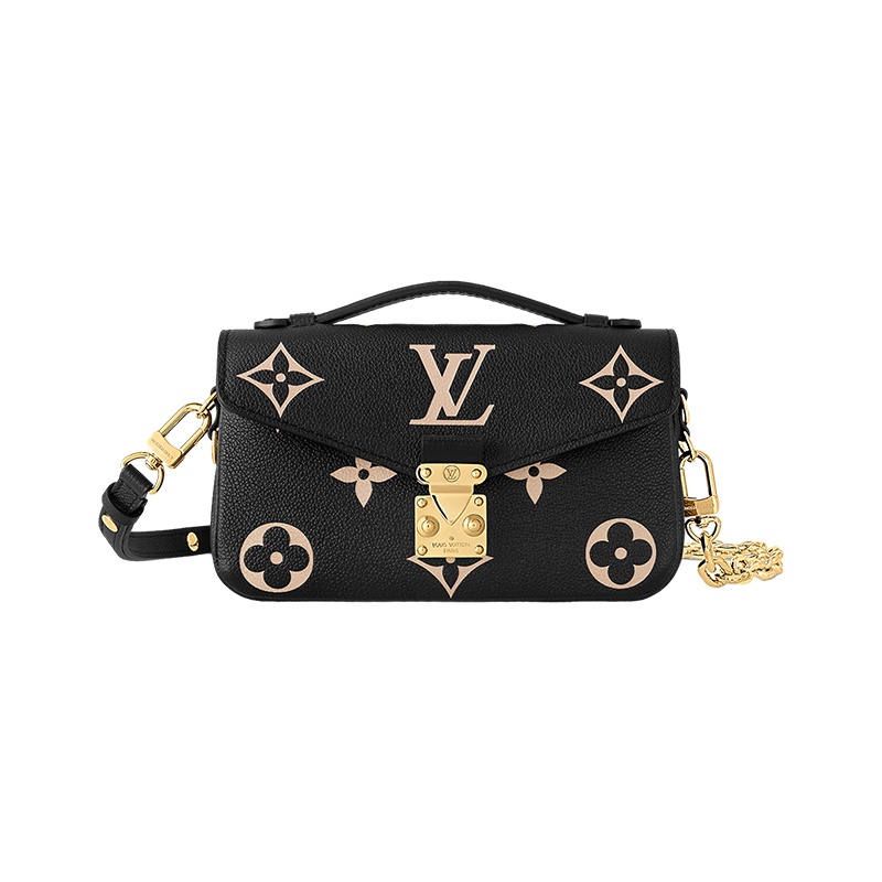 商品Louis Vuitton|【预售十天】路易威登 23新款 Métis East West女士黑色/米色柔软粒面压花牛皮可拆卸链条单肩斜挎包 M46596,价格¥23168,第5张图片详细描述