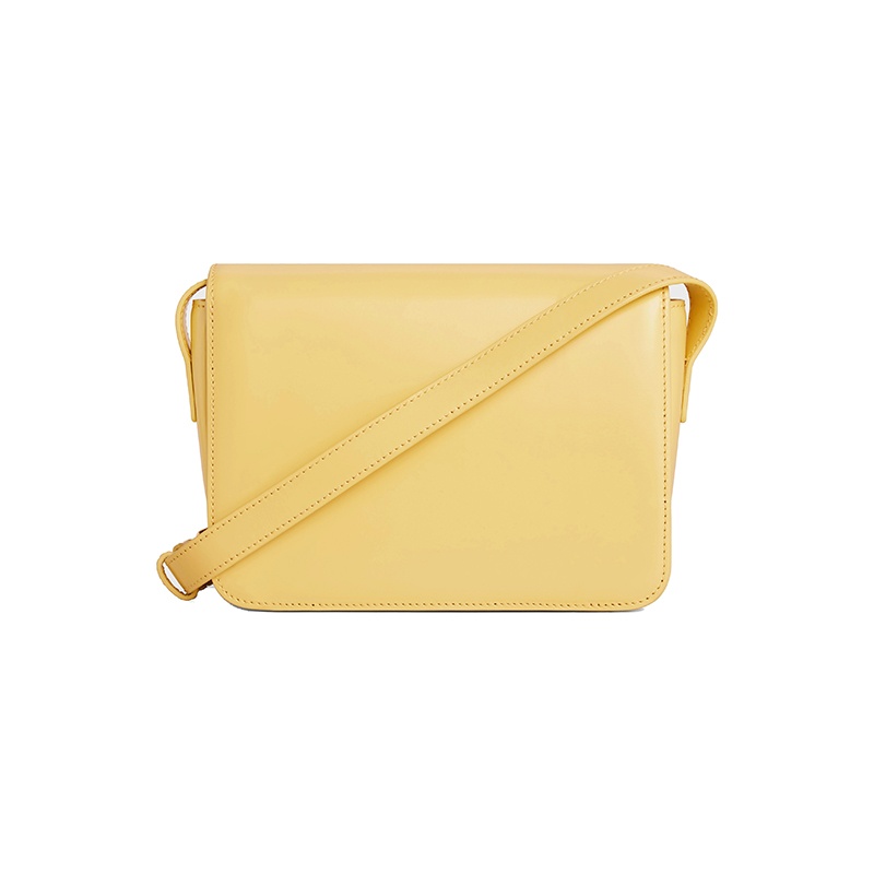 商品Celine|CELINE/赛琳 22新款TRIOMPHE系列 女士雌蕊黄色小牛皮徽标按扣翻盖开合单肩包,价格¥23289,第4张图片详细描述