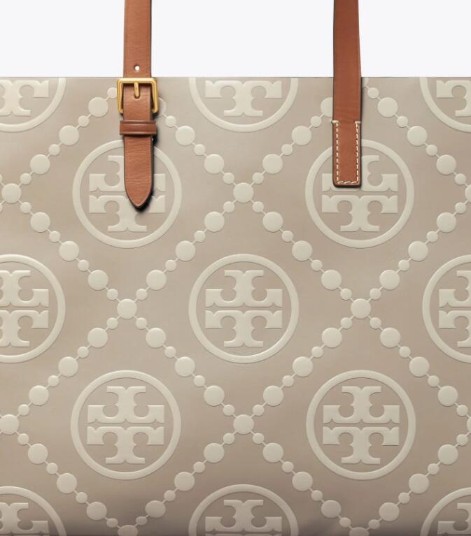 商品Tory Burch|汤丽伯奇女士T MONOGRAM 撞色压花托特包大号（香港仓发货）,价格¥3842,第13张图片详细描述