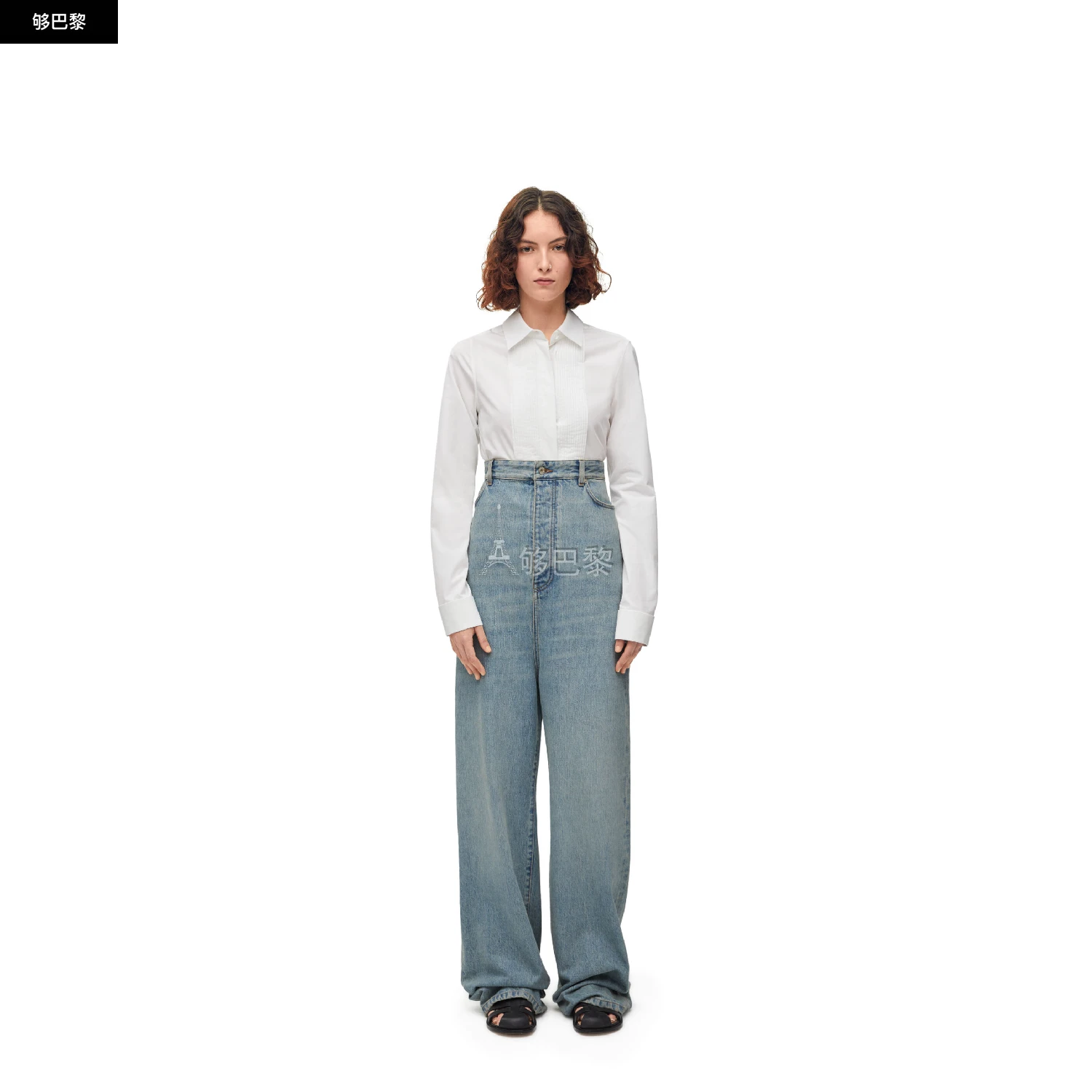 商品Loewe|【预售】 罗意威 25春夏 女士 牛仔裤 Bustier high waisted jeans in denim S540Y11X59-8438 ,价格¥5586,第4张图片详细描述