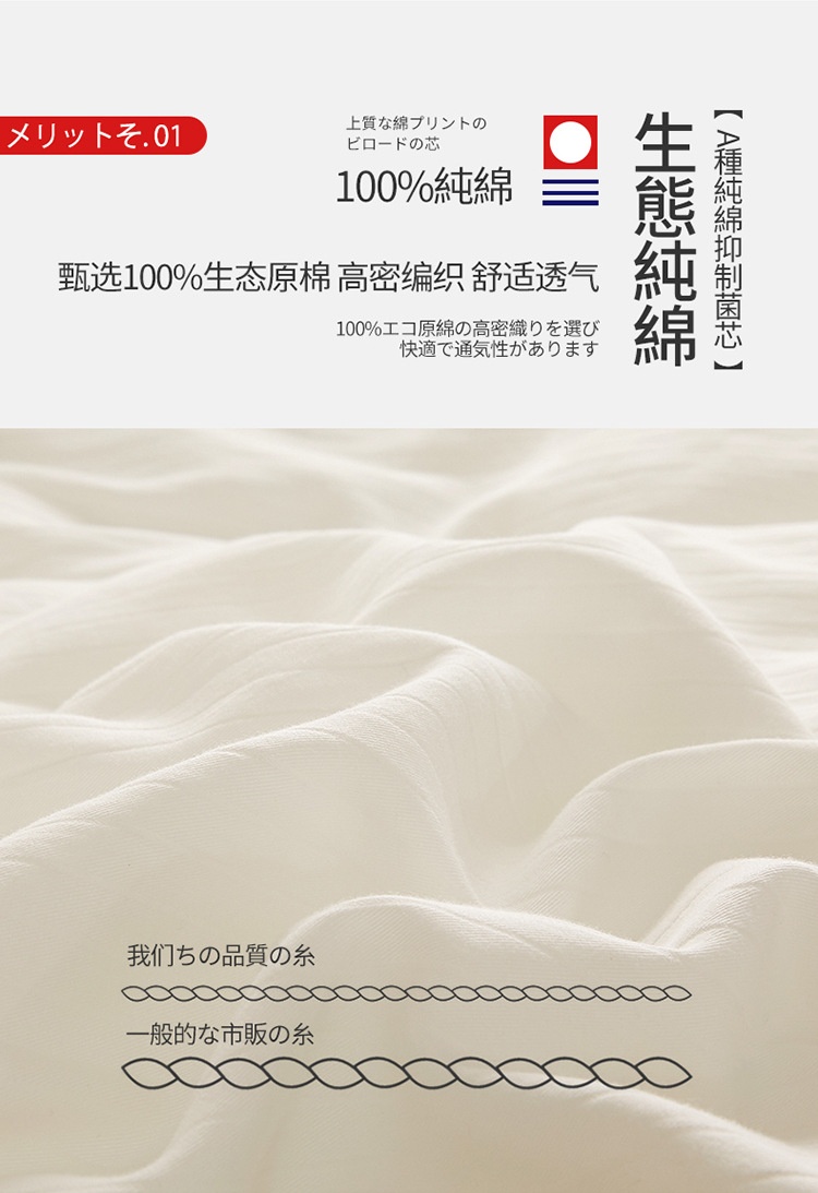 商品[国内直发] GLENVINTEN|格岚云顿【官方正品】A类纯棉春秋被子冬被芯夏被全棉35%大豆抗菌,价格¥446,第9张图片详细描述