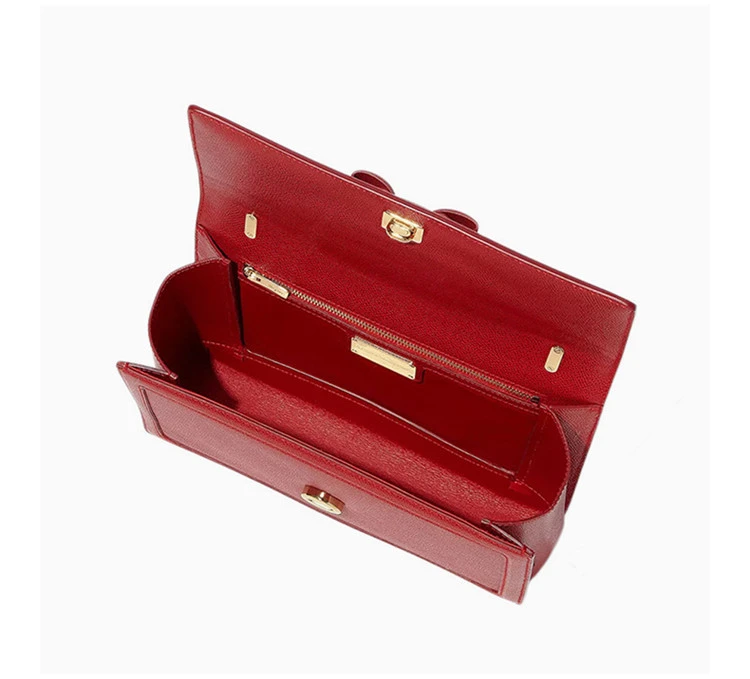 商品[国内直发] Salvatore Ferragamo|Salvatore Ferragamo 菲拉格慕 女士红色牛皮单肩挎包 21-G462-674280,价格¥6500,第5张图片详细描述