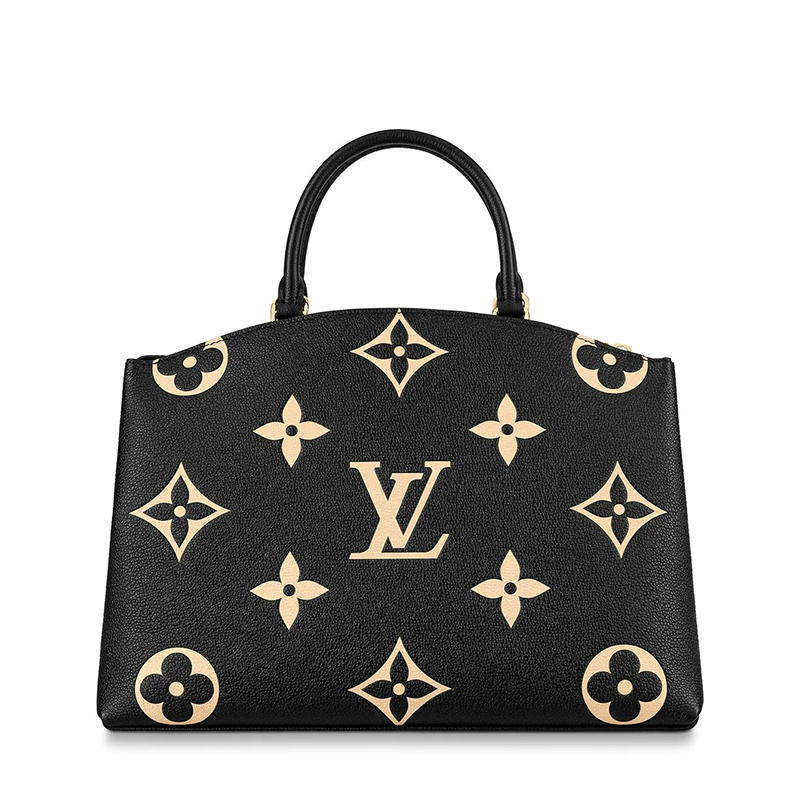 商品Louis Vuitton|预售十天Louis Vuitton/路易威登 22春夏新款GRAND PALAIS系列 女士黑色/奶油白老花压纹粒面牛皮革金扣金锁单肩斜挎手提包M45842,价格¥24820,第5张图片详细描述