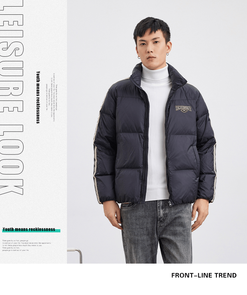 商品[国内直发] ROBINHOOD|罗宾汉时尚潮流男女同款羽绒服-R128Y5469-黑色,价格¥476,第1张图片详细描述