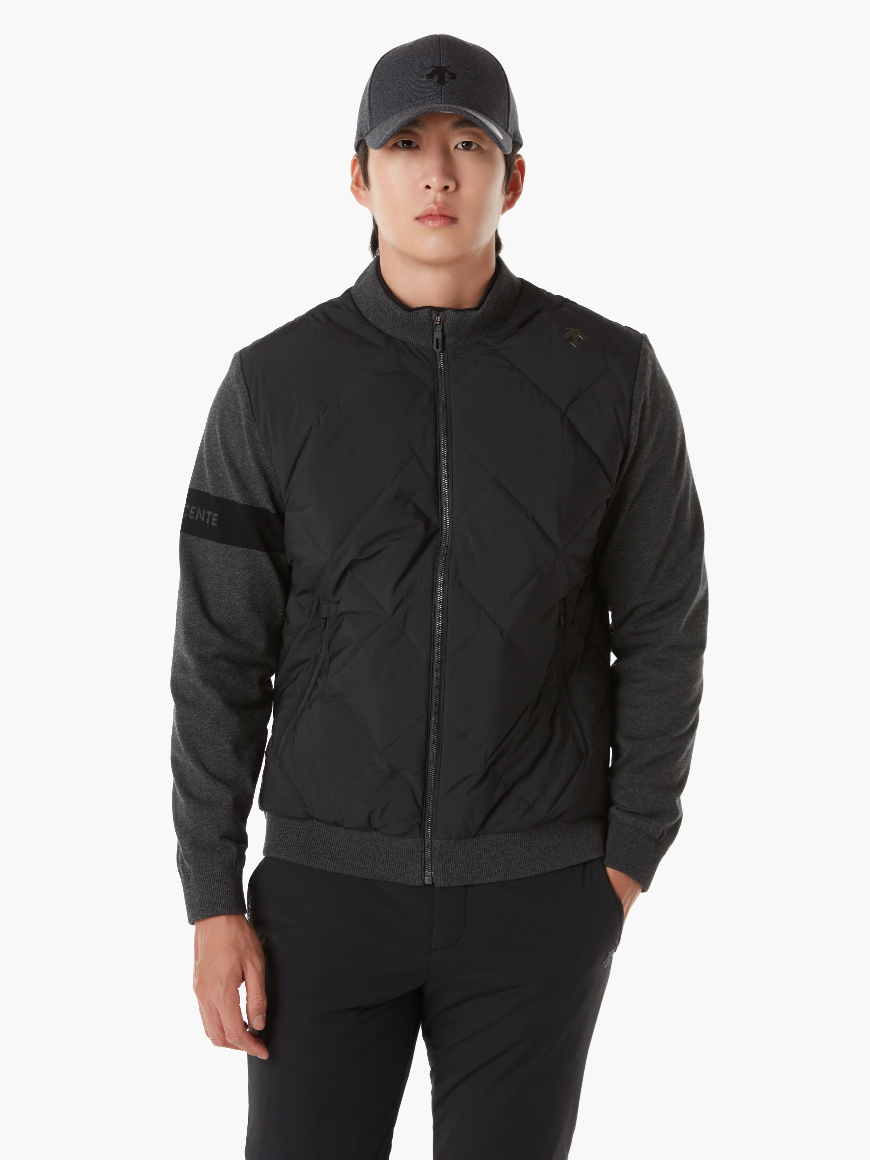 商品【预售商品15天发货】 DESCENTE|高尔夫系列男士混合针织羽绒夹克 DP42MFKOO5-BLKG,价格¥2408,第3张图片详细描述