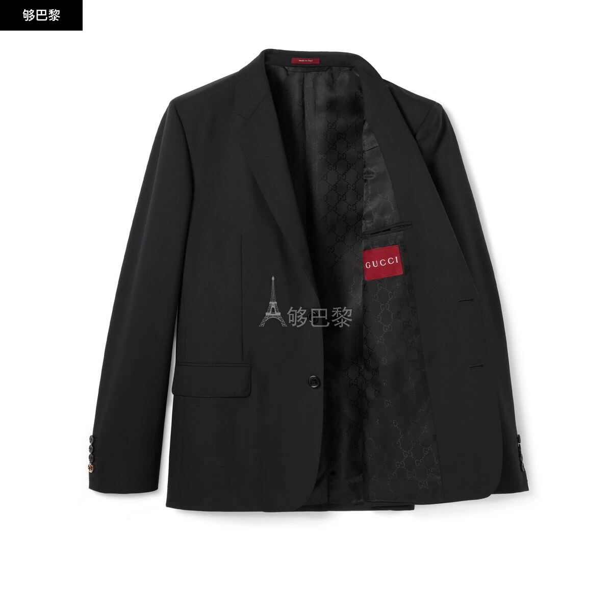 商品Gucci|【预售】 古驰 25春夏 男士 西服套装 羊毛西装套装 827026 Z7AOX 1000 ,价格¥25771,第4张图片详细描述