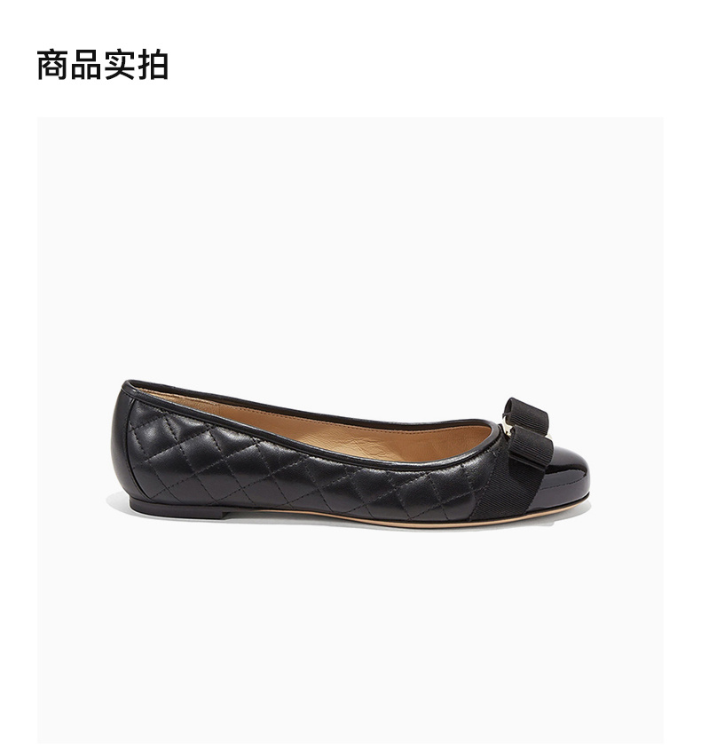 商品Salvatore Ferragamo|Salvatore Ferragamo 菲拉格慕 女士罗缎Vara蝴蝶平底鞋 01-M831-672100,价格¥2926,第6张图片详细描述