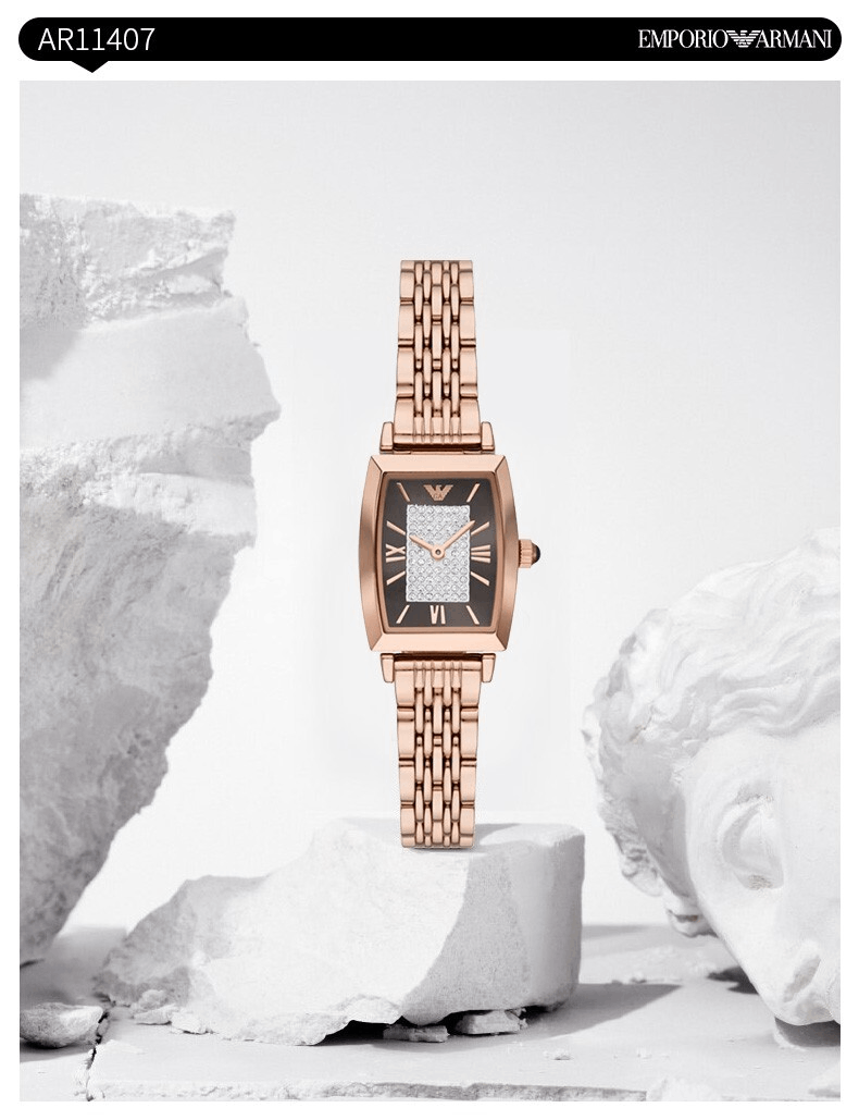 商品Emporio Armani|阿玛尼（Emporio Armani） 满天星系列小方表钢带休闲石英女表 时尚小方表AR11407 26mm,价格¥2995,第2张图片详细描述