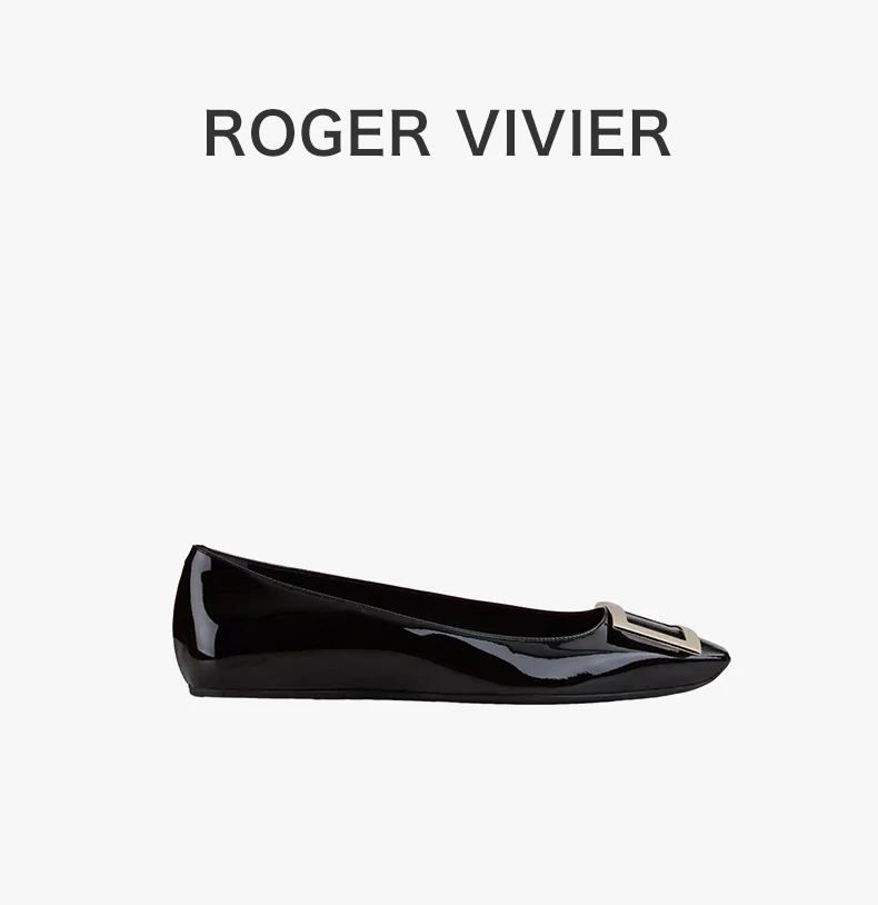 商品Roger Vivier|ROGER VIVIER 黑色女士平底船鞋 RVW40415280-D1P-B999,价格¥4984,第1张图片详细描述