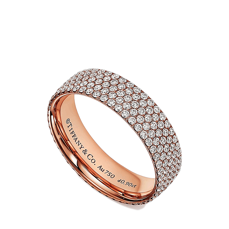 商品Tiffany & Co.|  Tiffany & Co./蒂芙尼 Metro系列 18K金玫瑰金镶嵌五行钻石戒指婚戒GRP11827,价格¥78754,第3张图片详细描述