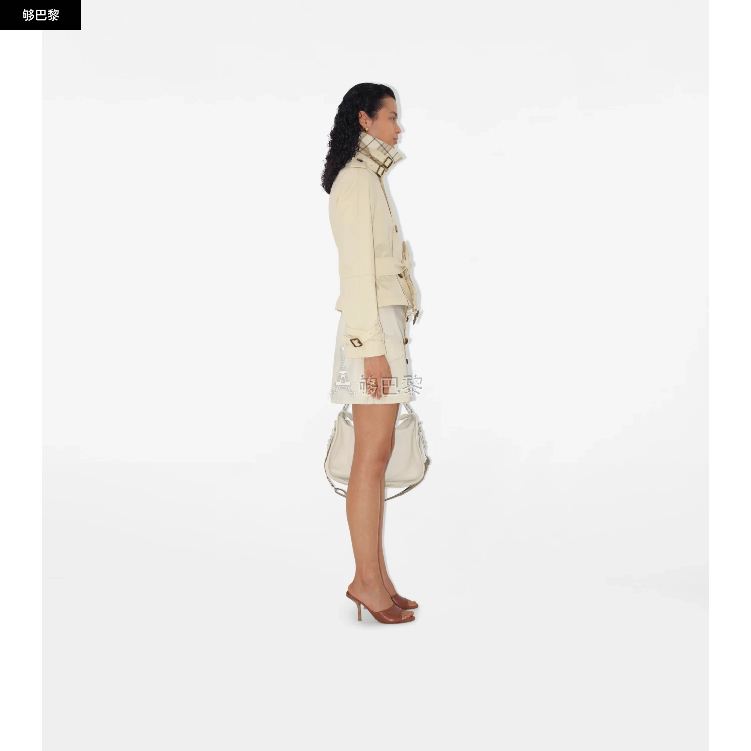 商品Burberry|【预售】 巴宝莉 25春夏 女士 夹克 短款棉质混纺 Trench 外套 81063641 ,价格¥14711,第6张图片详细描述