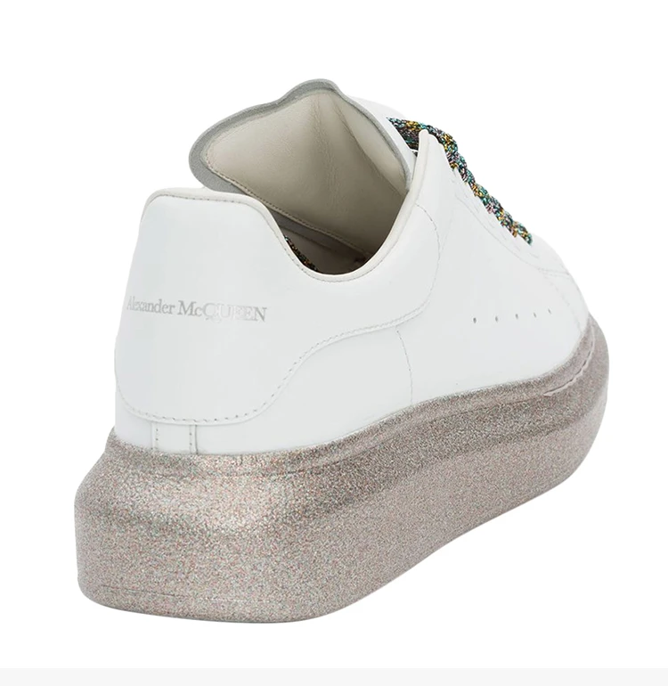 商品Alexander McQueen|Alexander McQueen 亚历山大·麦昆 女士多色鞋带亮片鞋底圆头运动鞋 553770-WHWKV-9035,价格¥3709,第6张图片详细描述