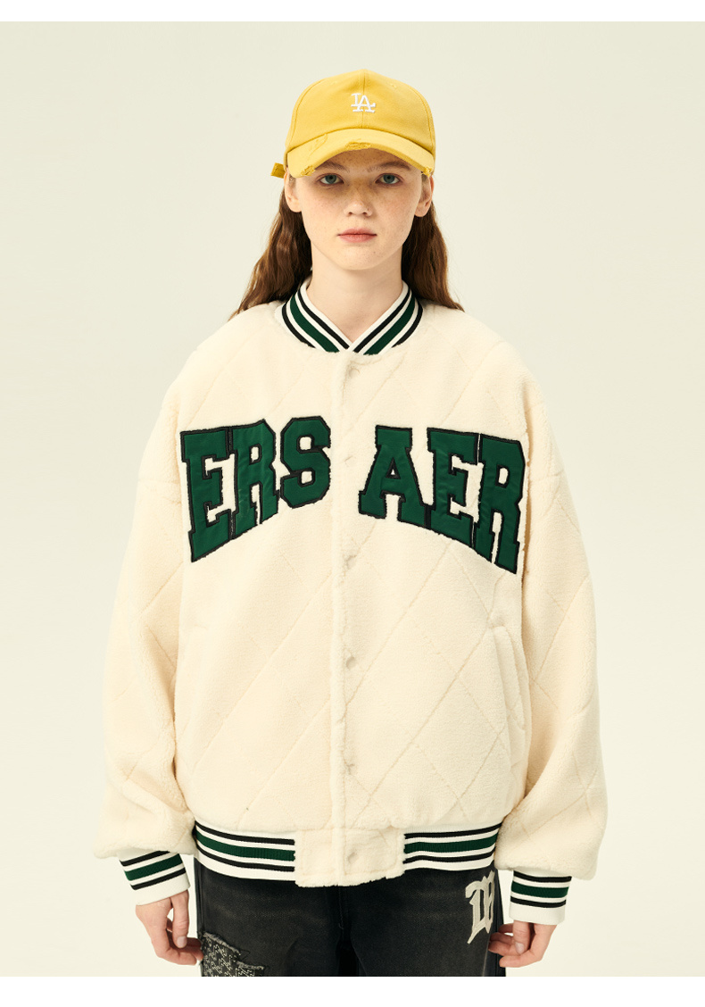 商品[国内直发] ERASER|ER笑脸大logo撞色仿羊羔毛棉服男女同款冬季情侣外套国潮牌休闲加厚棉衣ERyg2255562,价格¥395,第13张图片详细描述