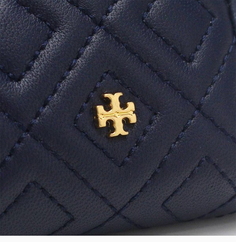 商品Tory Burch|TORY BURCH 女士Fleming系列女士海军蓝色皮革长款钱包 46542-403,价格¥1479,第9张图片详细描述